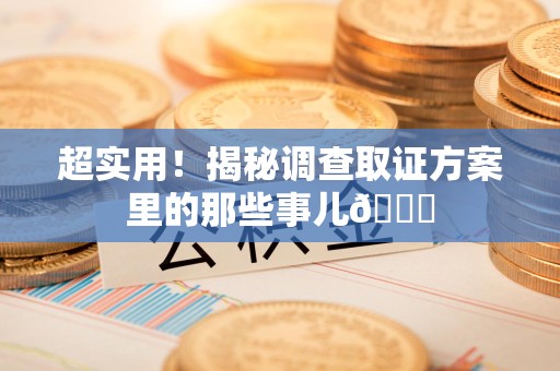 涵江超实用！揭秘调查取证方案里的那些事儿😎