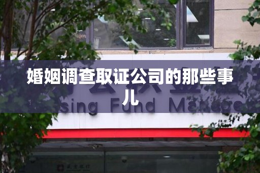 涵江婚姻调查取证公司的那些事儿