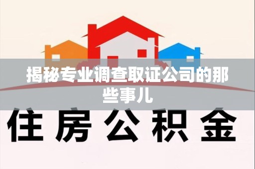 涵江揭秘专业调查取证公司的那些事儿