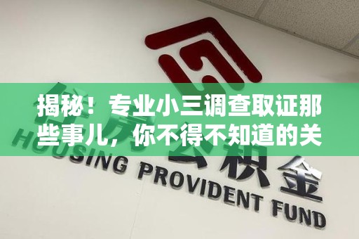 涵江揭秘！专业小三调查取证那些事儿，你不得不知道的关键点